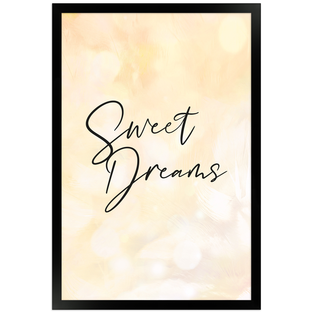 Sweet Dreams - gerahmtes Poster mit Spruch