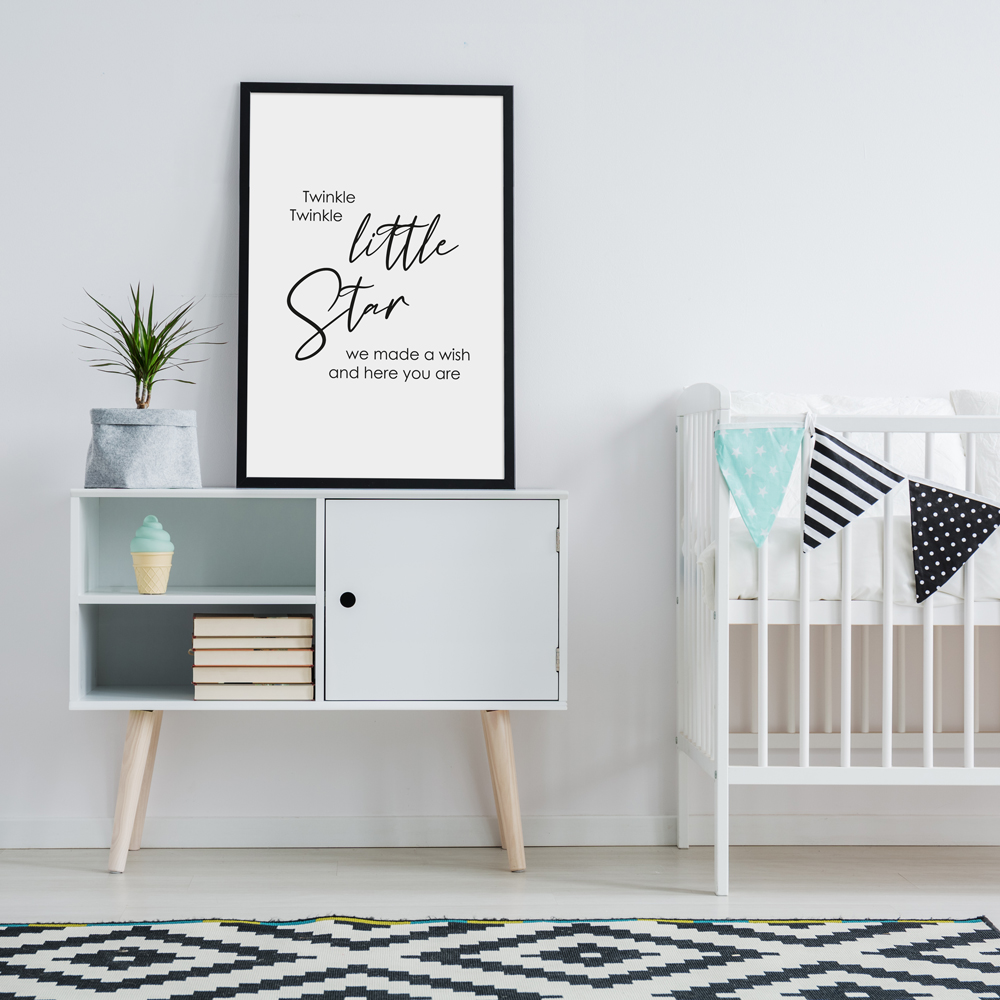 Kinderzimmer dekoriert mit Sprüche Poster "Little Star"