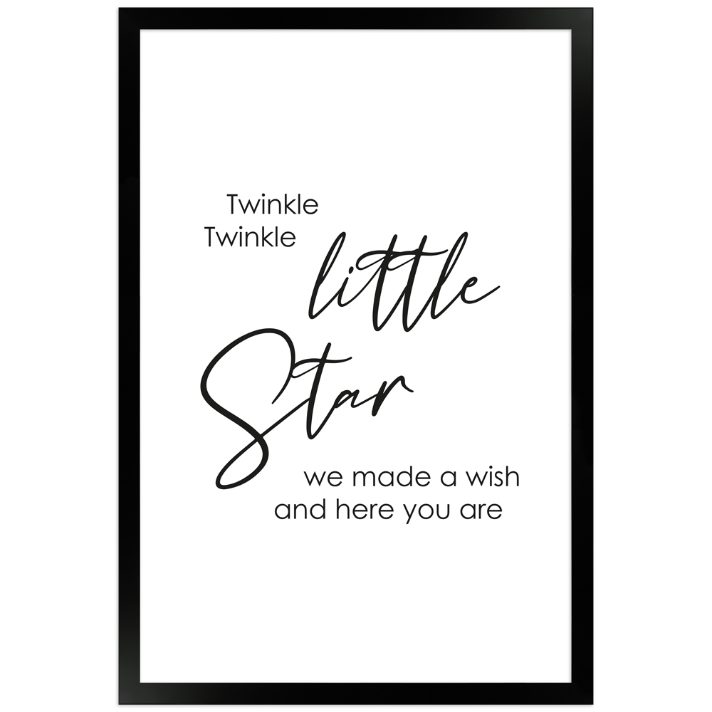Little Star - Sprüche Poster mit Rahmen in 30x45