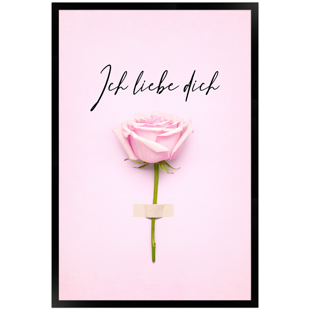 Ich liebe dich - Poster mit Holzrahmen 40x60 cm