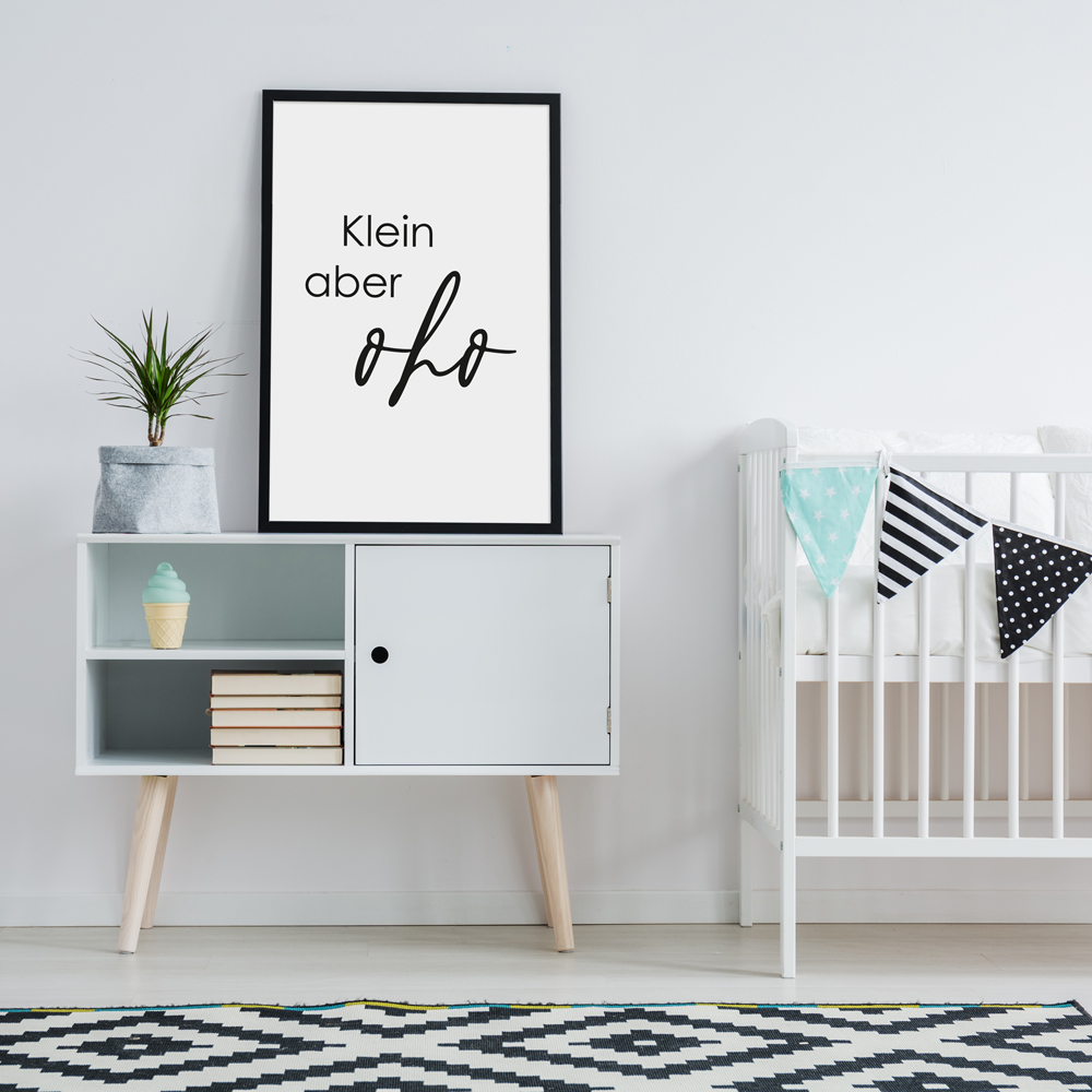 gerahmten Sprüche Poster "Klein aber oho" Größe 40x60