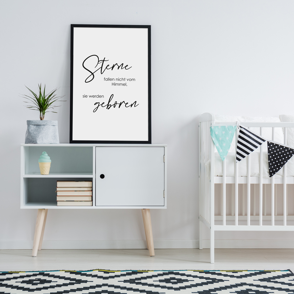 gerahmten Sprüche Poster "Sterne werden geboren" Größe 40x60