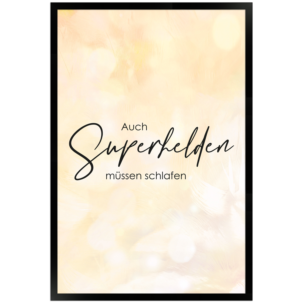 Superhelden - 40x60 gerahmtes Poster mit Spruch