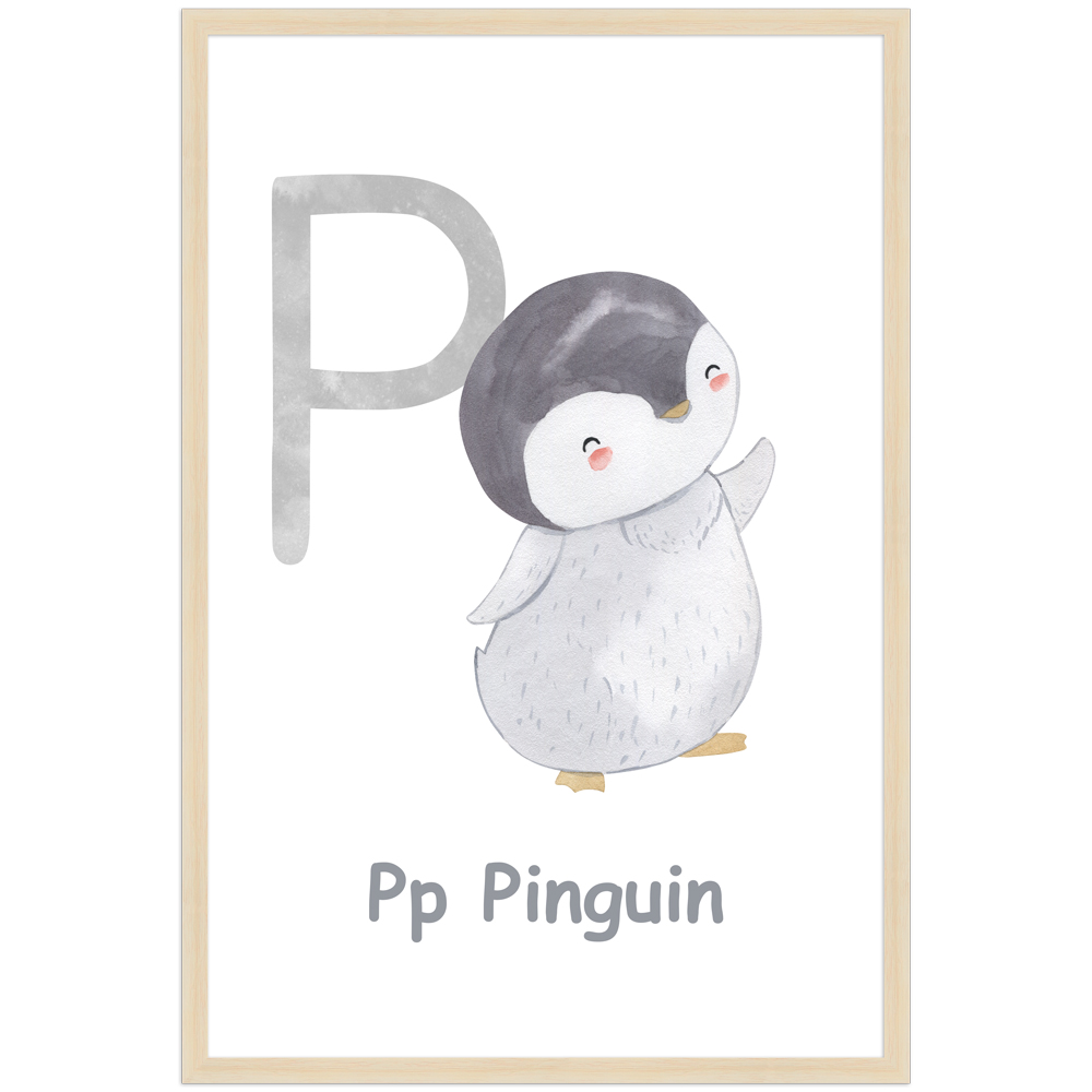 gerahmtes Poster | P - Pinguin