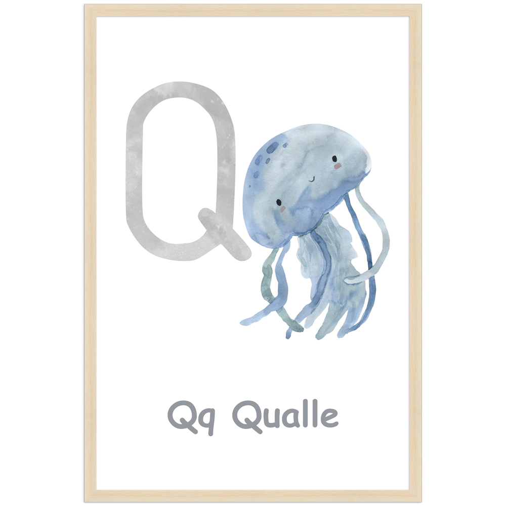 gerahmtes Poster | Q - Qualle
