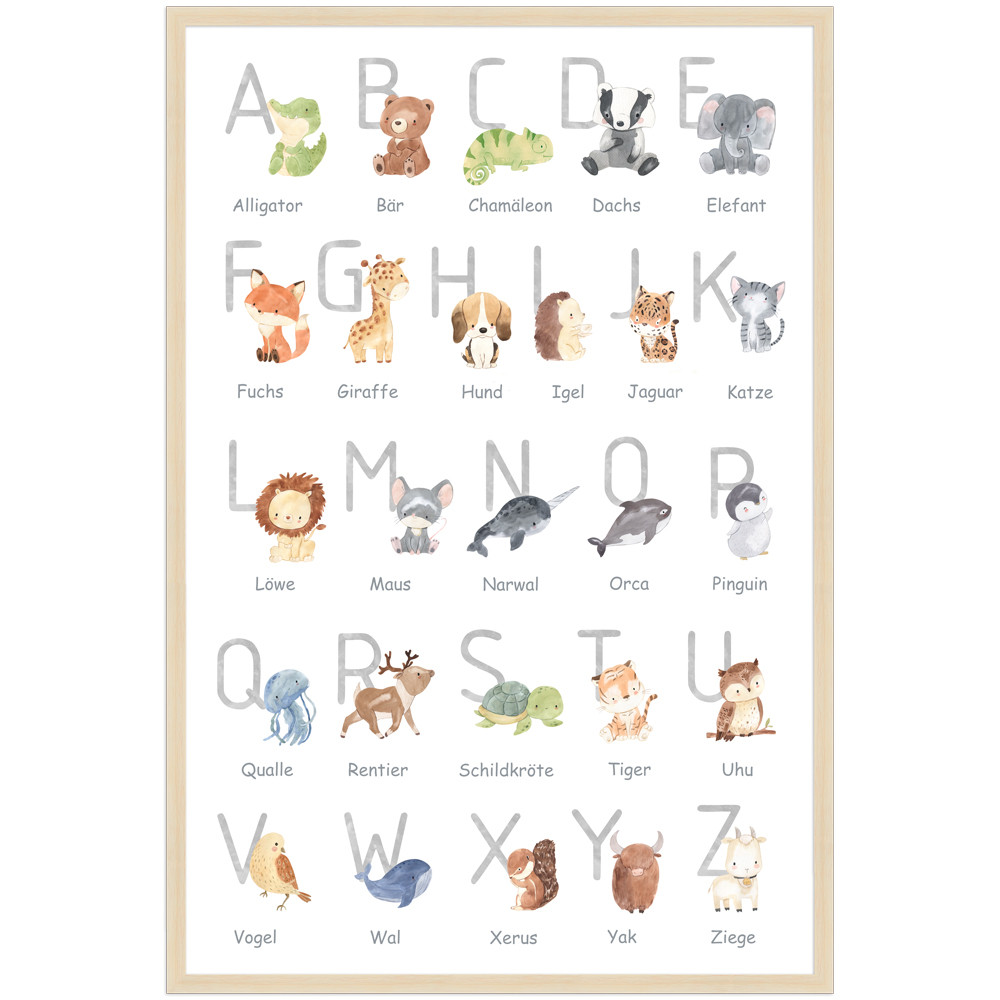 gerahmtes Poster | Alphabet deutsch
