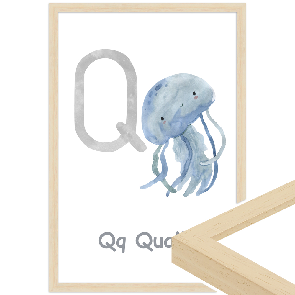 gerahmtes Poster | Q - Qualle