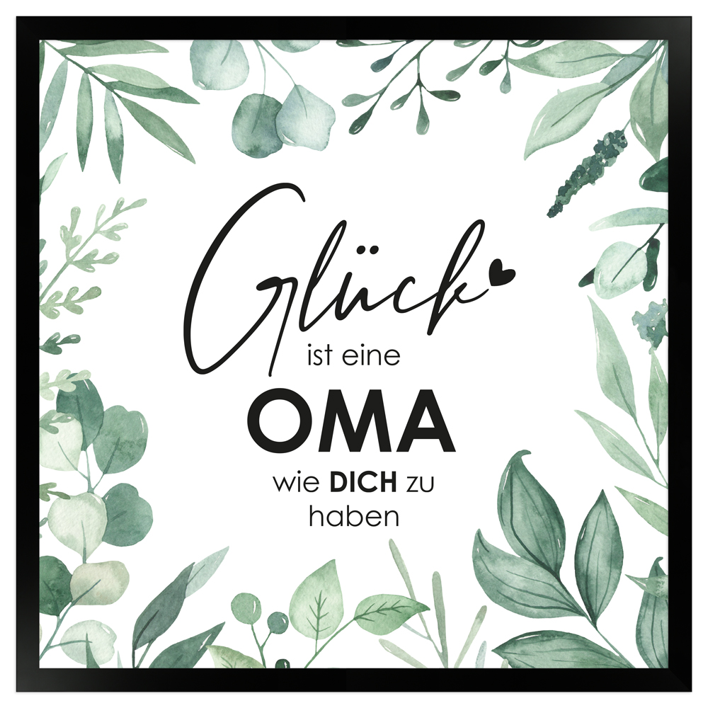 gerahmtes 40x40 cm Poster mit Spruch an Oma