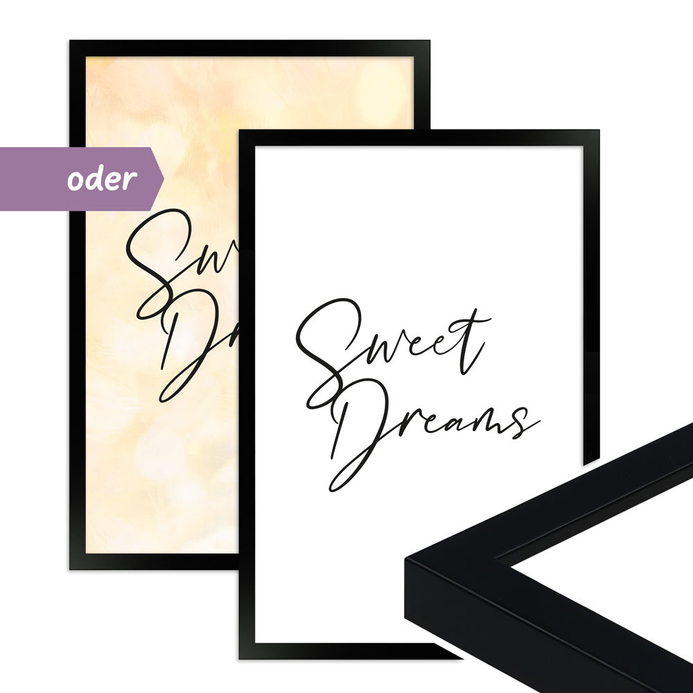 "Sweet Dreams" Kinderzimmer Poster mit Spruch H950 
