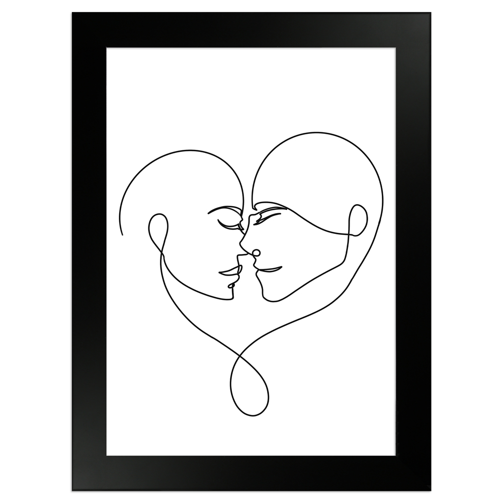 gerahmtes Poster | Line Art Paar