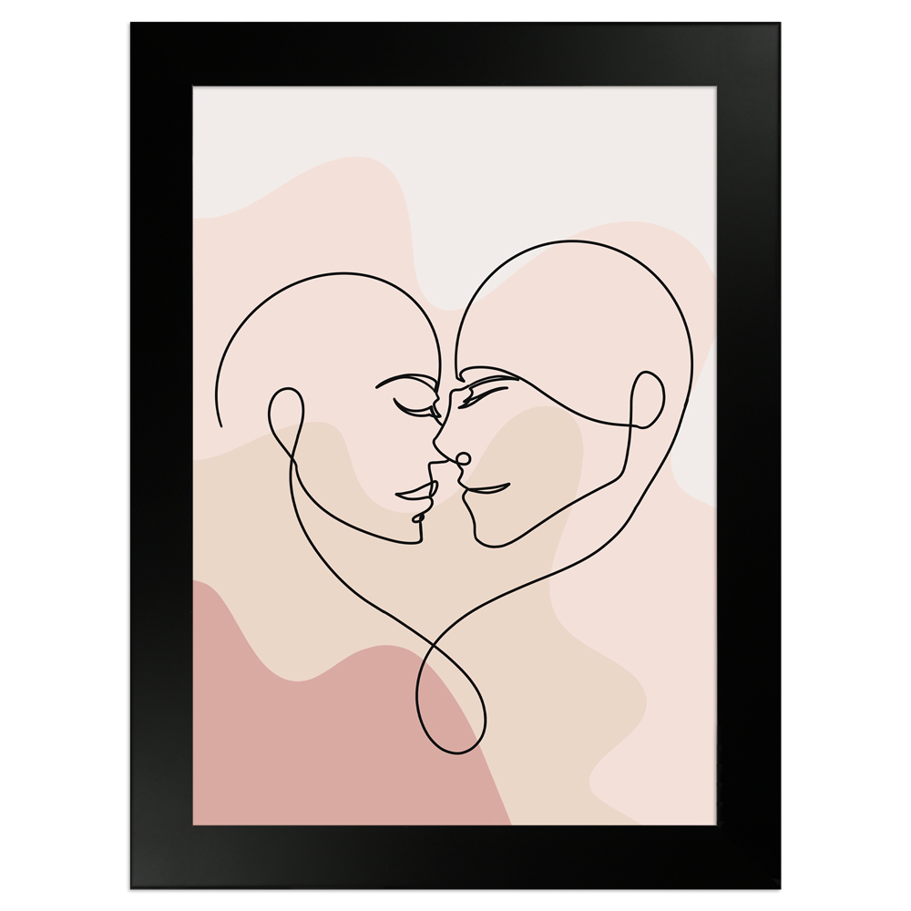 gerahmtes Poster | Line Art Paar