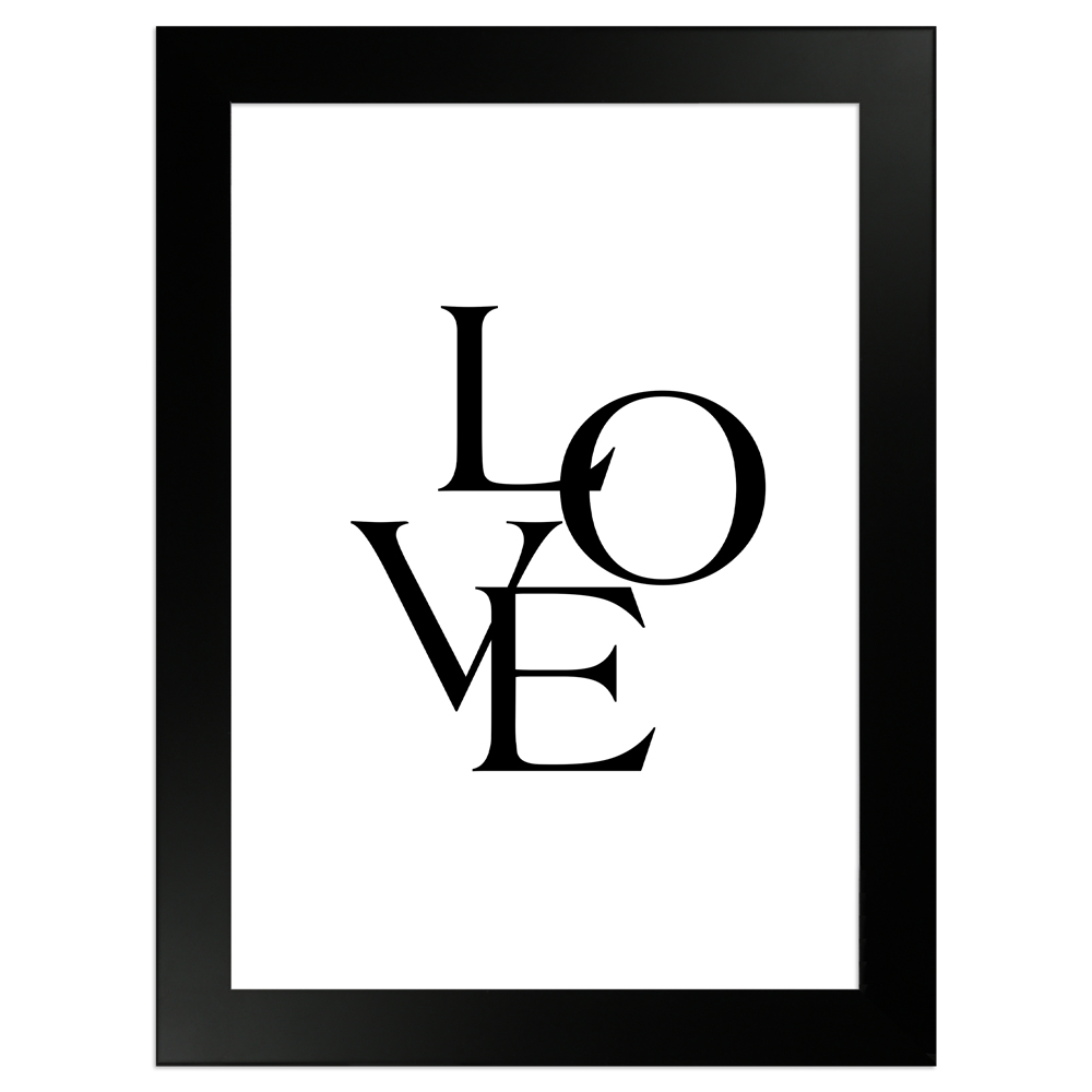 "Love No 1" - 13x18 Poster mit Holzahmen