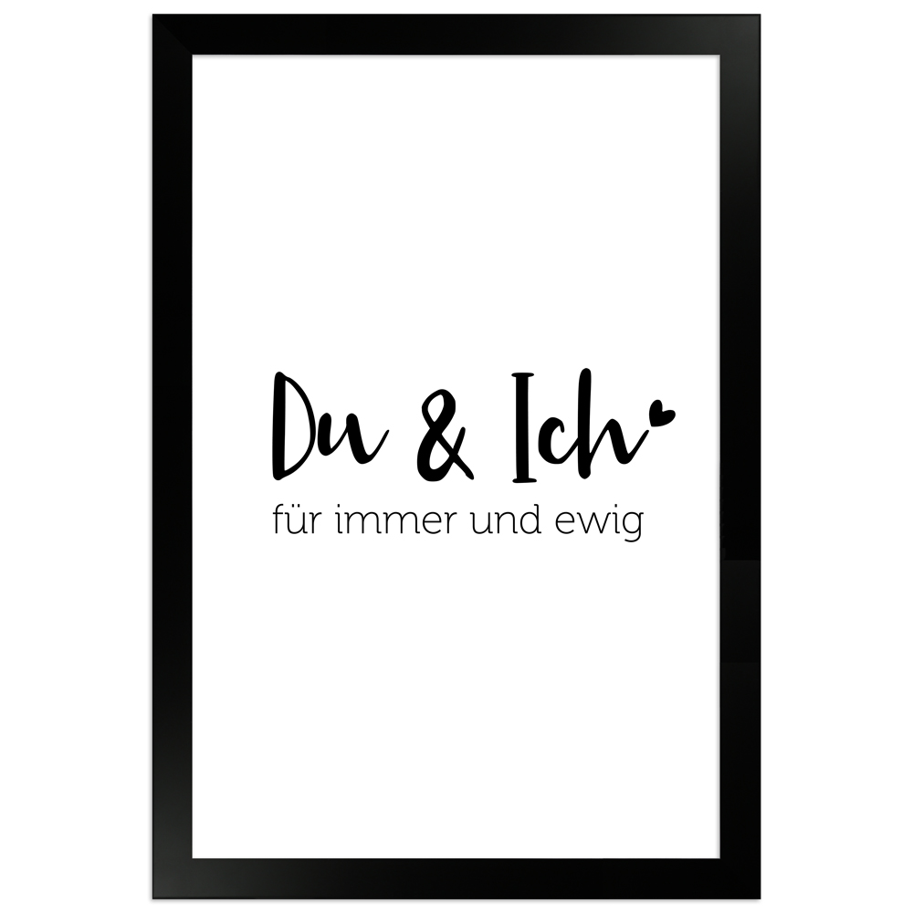 "Du und Ich" - 20x30 Poster mit Holzahmen