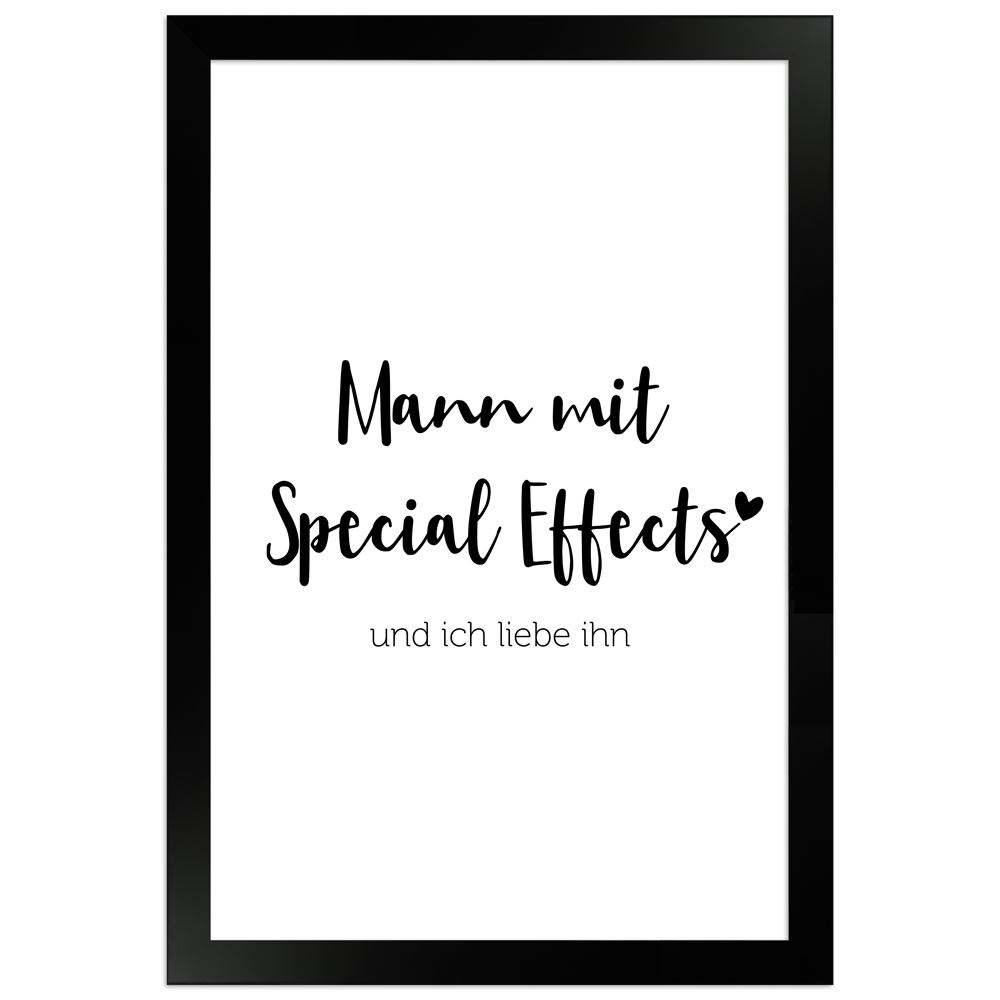 "Mann mit Special Effects" - 20x30 Poster mit Holzahmen