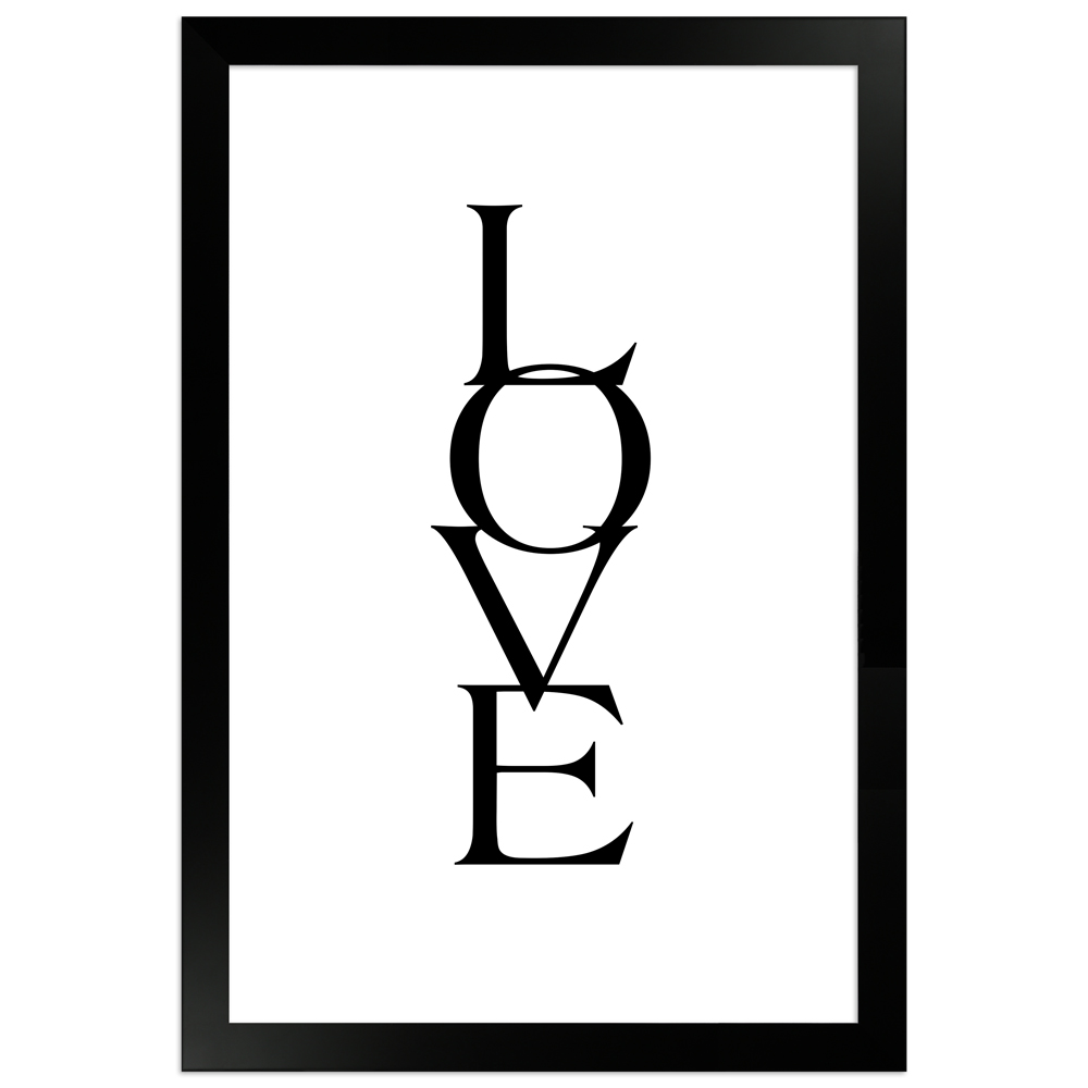 "Love No 2" - 20x30 Poster mit Holzahmen