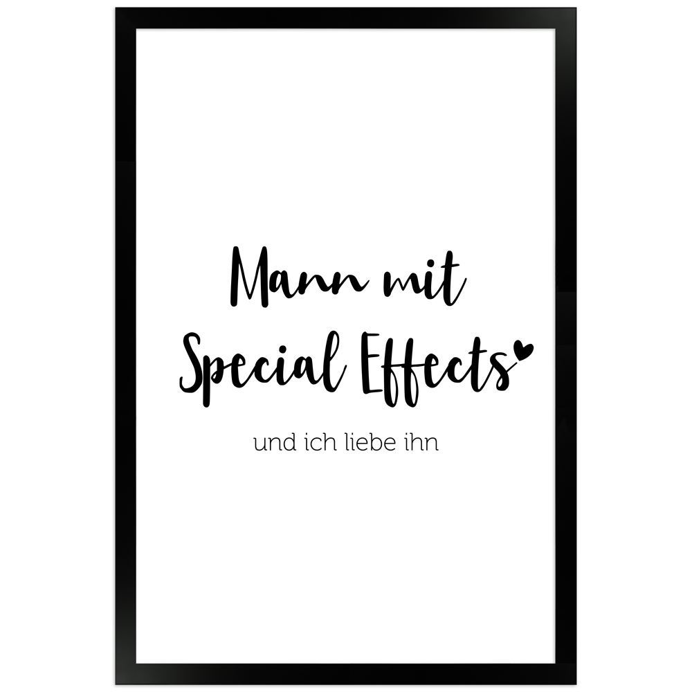 "Mann mit Special Effects" - 30x45 Poster mit Holzahmen