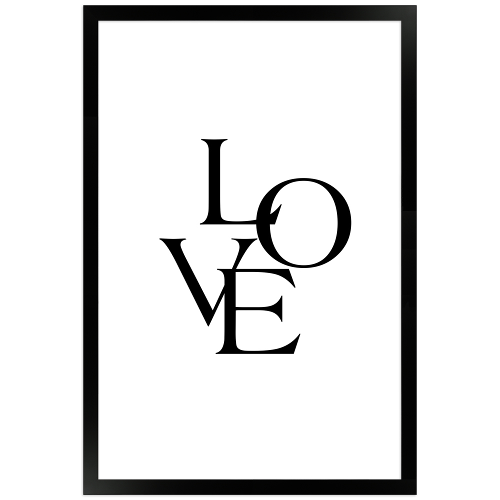 "Love No 1" - 30x454 Poster mit Holzahmen