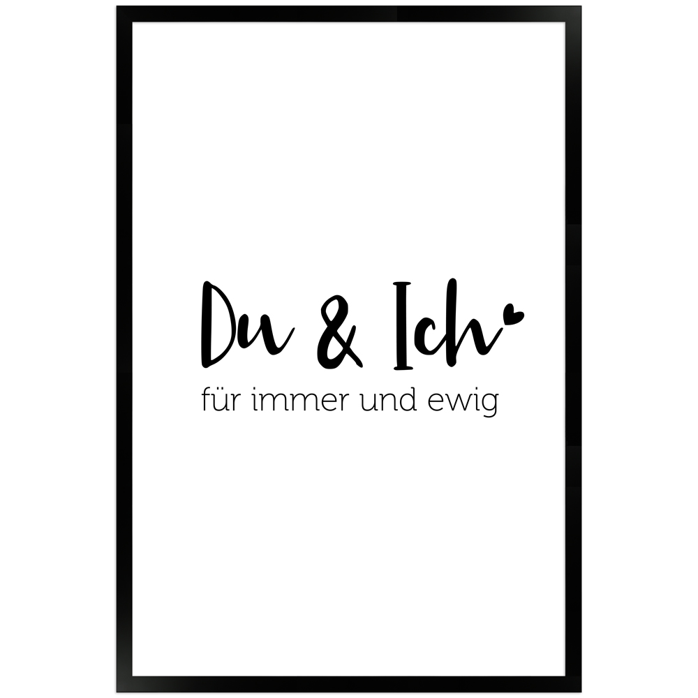 "Du und Ich" - 40x60 Poster mit Holzahmen
