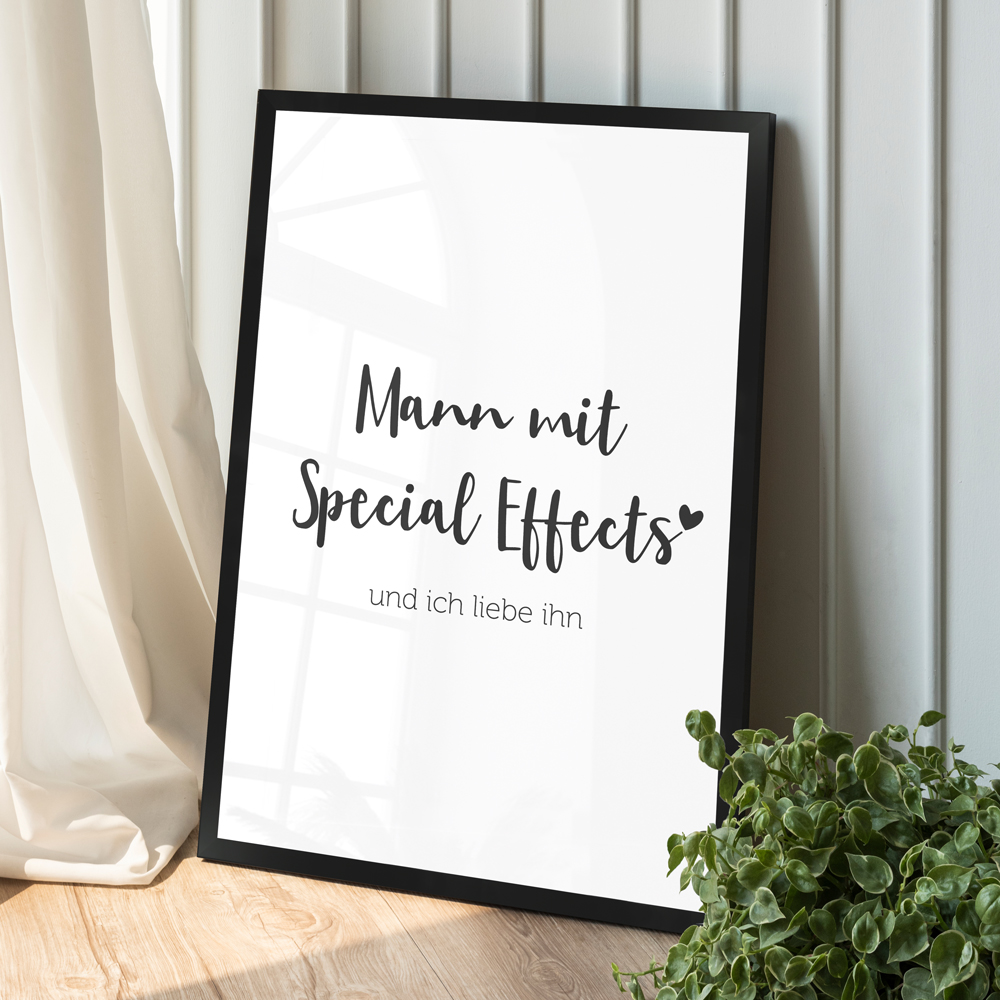 "Mann mit Special Effects" 40x60 cm Poster im Raum