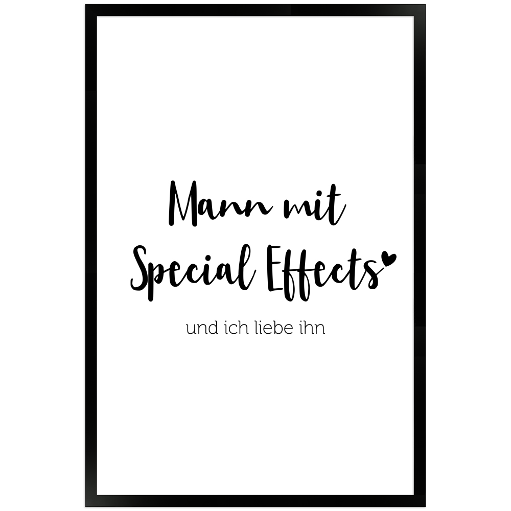 "Mann mit Special Effects" - 40x60 Poster mit Holzahmen