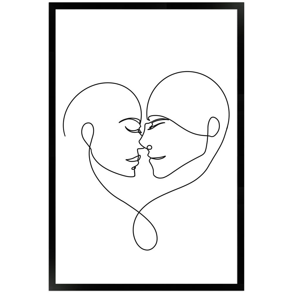 gerahmtes Poster | Line Art Paar