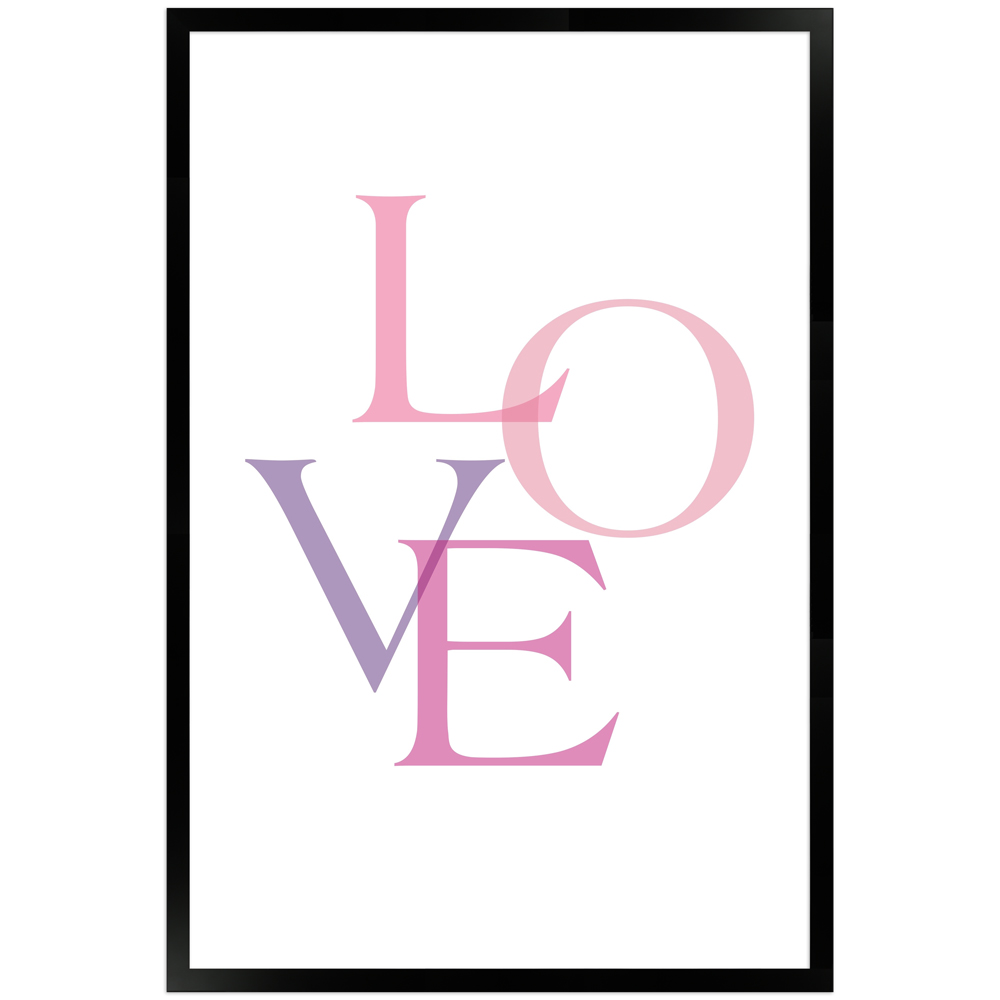 "Love No 3" - 40x60 Poster mit Holzahmen