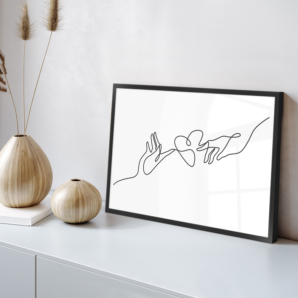 Interior Beispiel - 40x60 cm Poster "Line Art Hände" "Line Art Hände" 40x60 cm Poster im Raum