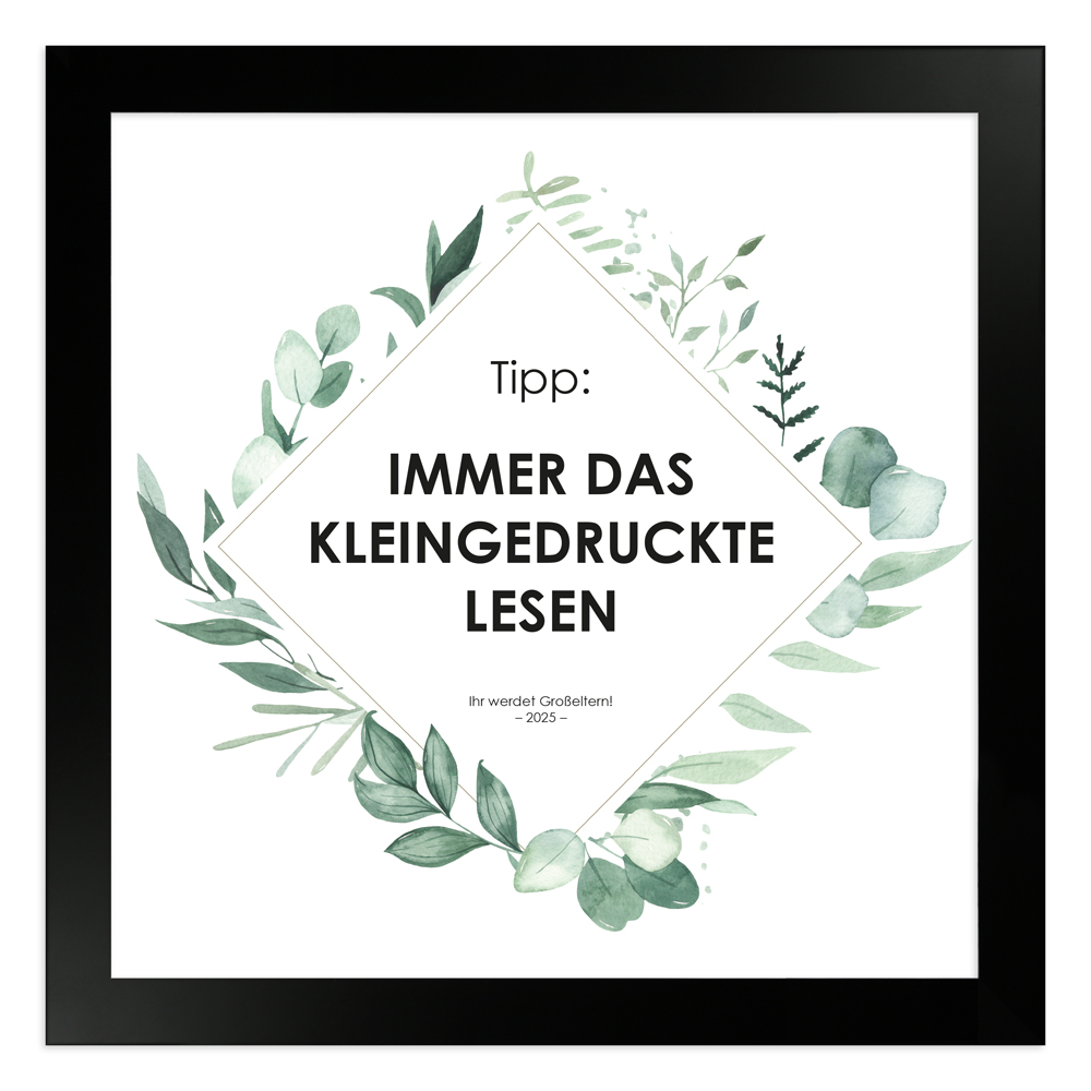 gerahmtes Poster | Immer das Kleingedruckte lesen