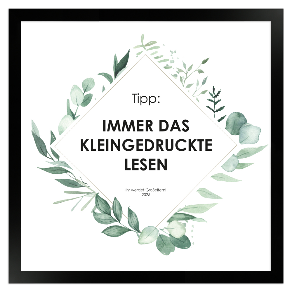 gerahmtes Poster | Immer das Kleingedruckte lesen