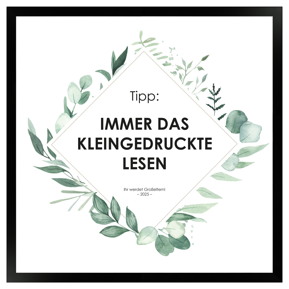 gerahmtes Poster | Immer das Kleingedruckte lesen