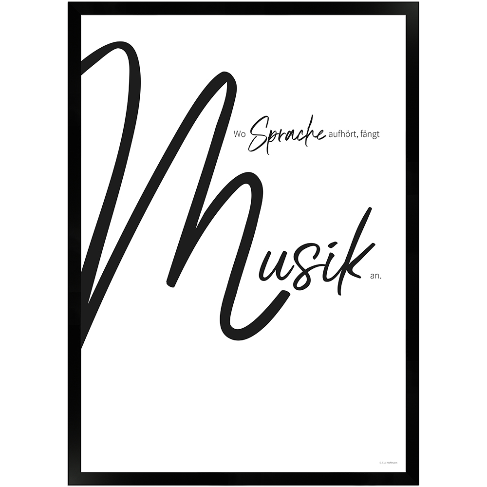 gerahmtes Poster mit Spruch "Musik"