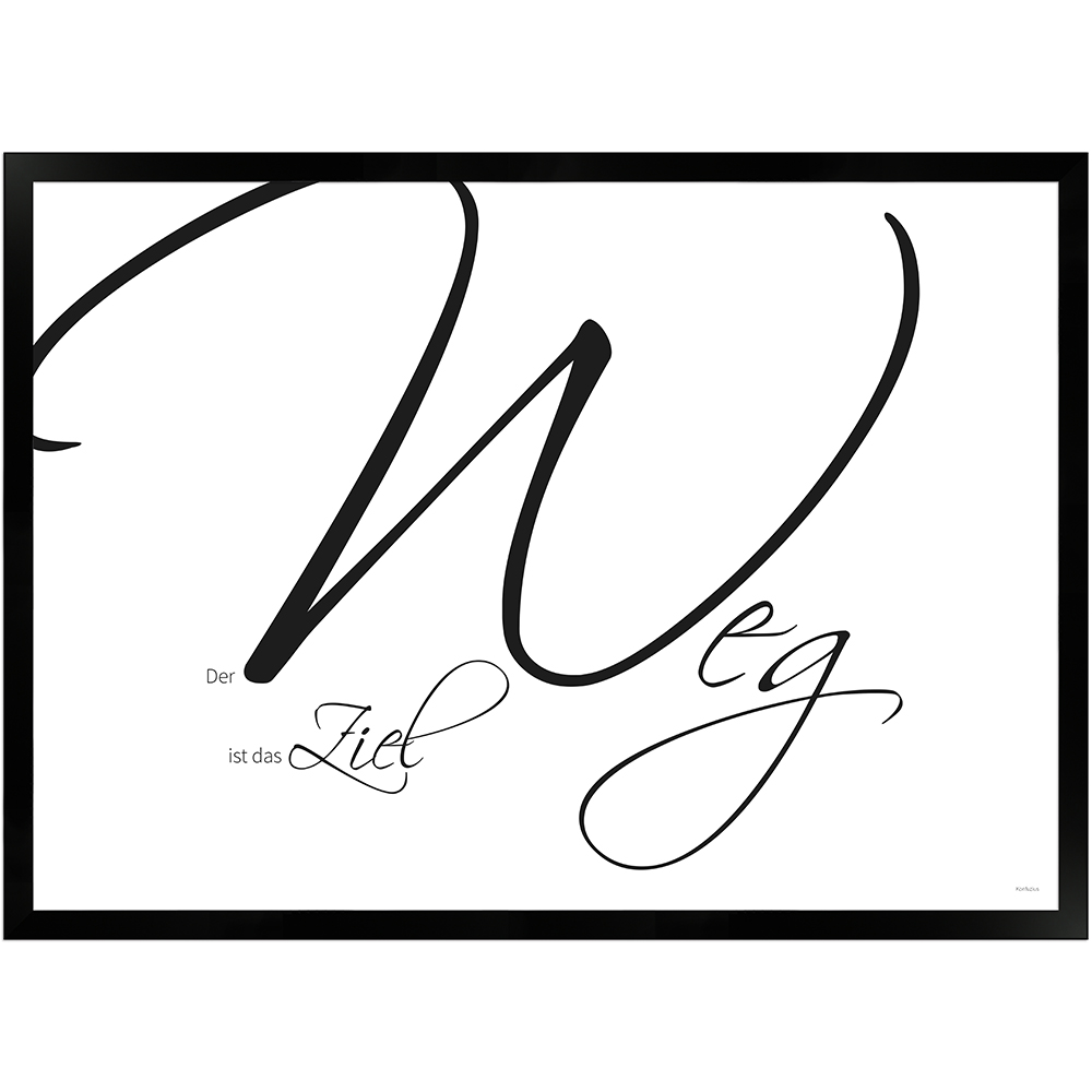 Der Weg ist das Ziel | Poster mit Holzrahmen