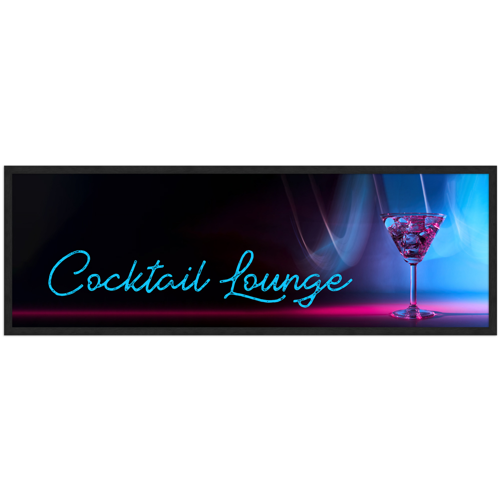 Cocktail Poster "Cocktail Lounge" in schwarzem Rahmen