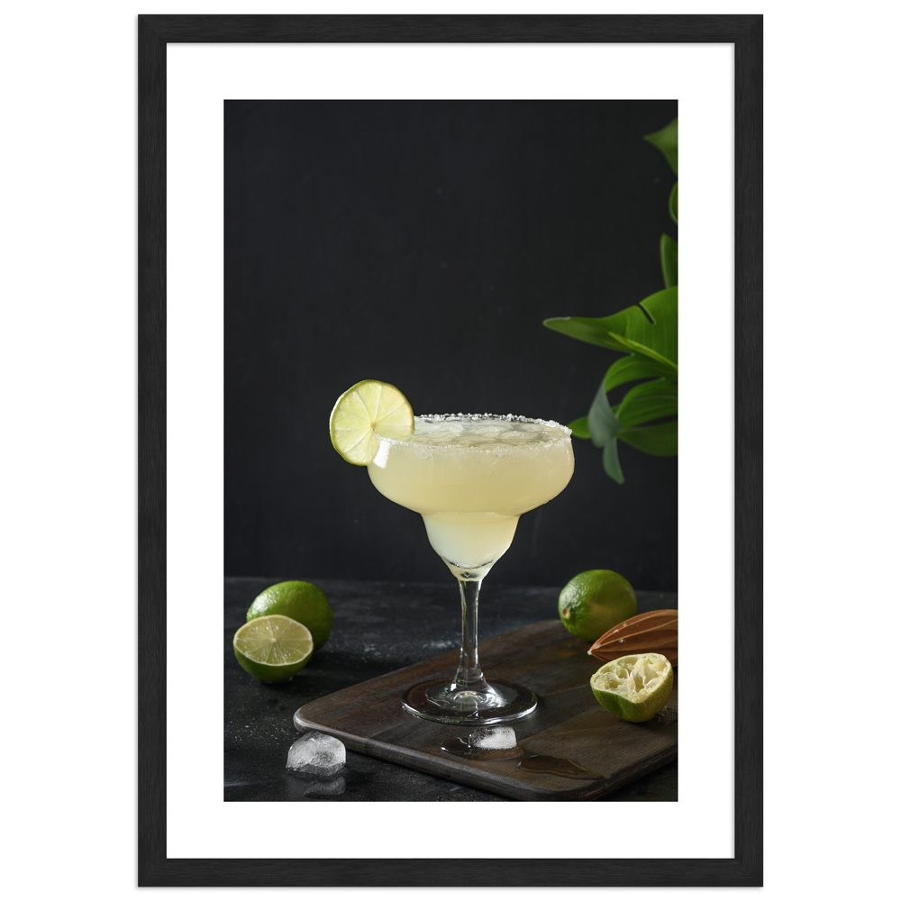 Cocktail Poster "Lime dream" in schwarzem Rahmen