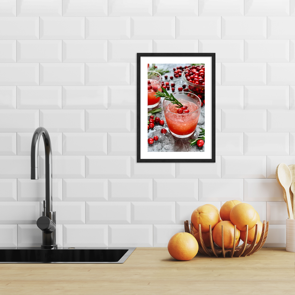 "Cranberry fizz" Poster in moderner Küche