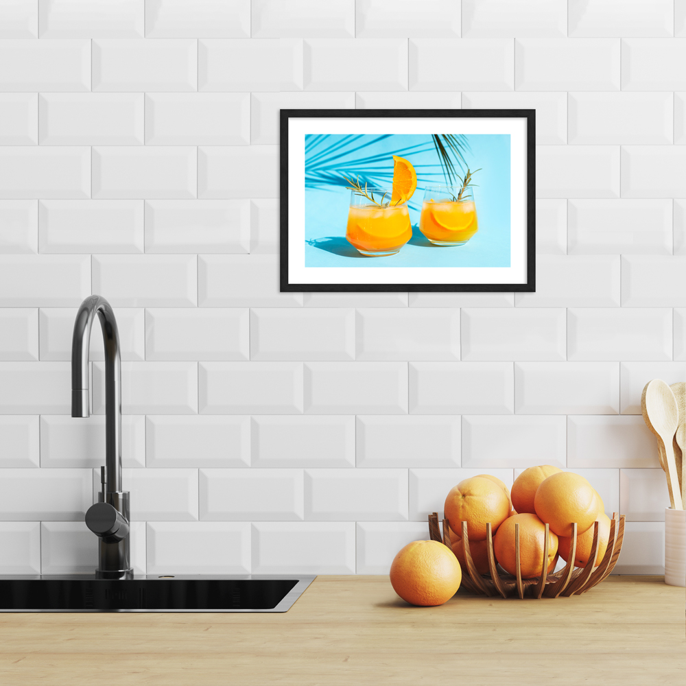 "Tropical orange" Poster in moderner Küche