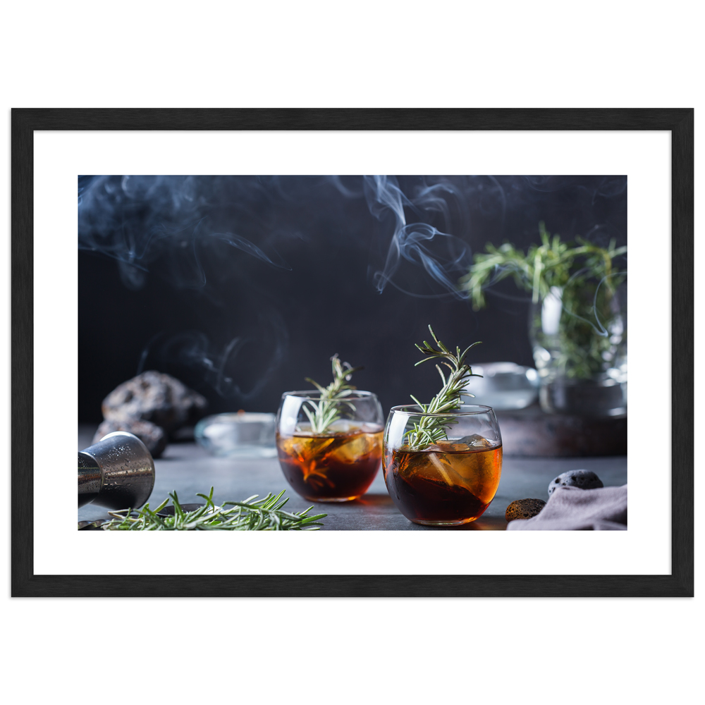 Old fashioned cocktail | Poster mit Aluminiumrahmen