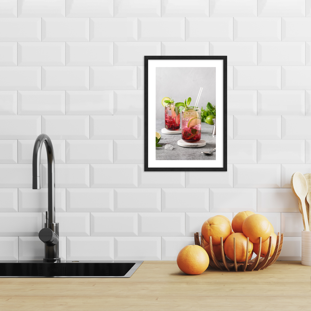 "Raspberry cocktail" Poster in moderner Küche