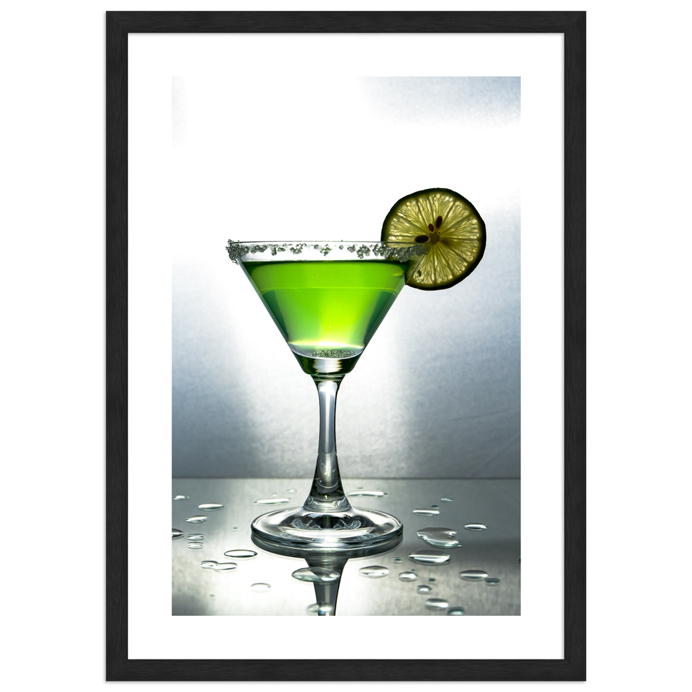 Cocktail green | Poster mit Aluminiumrahmen