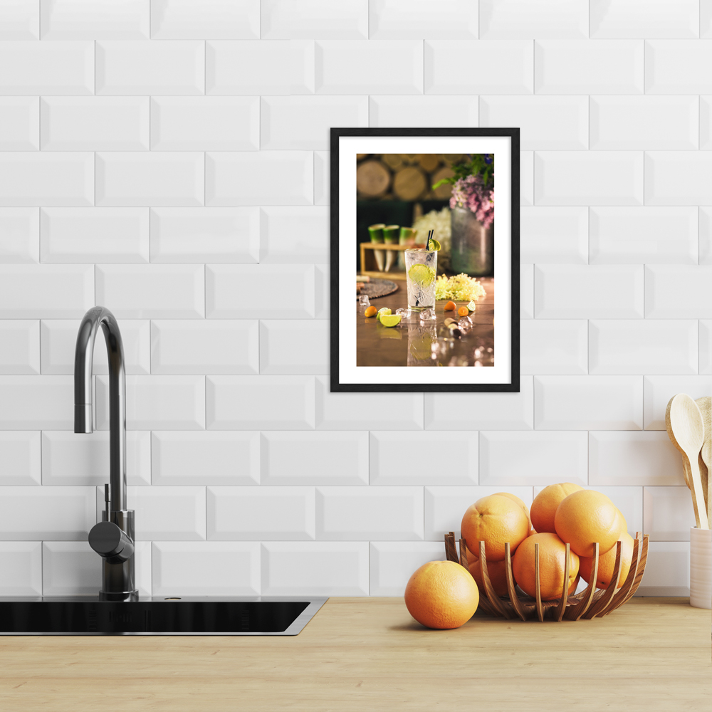 "Refreshing" Poster in moderner Küche