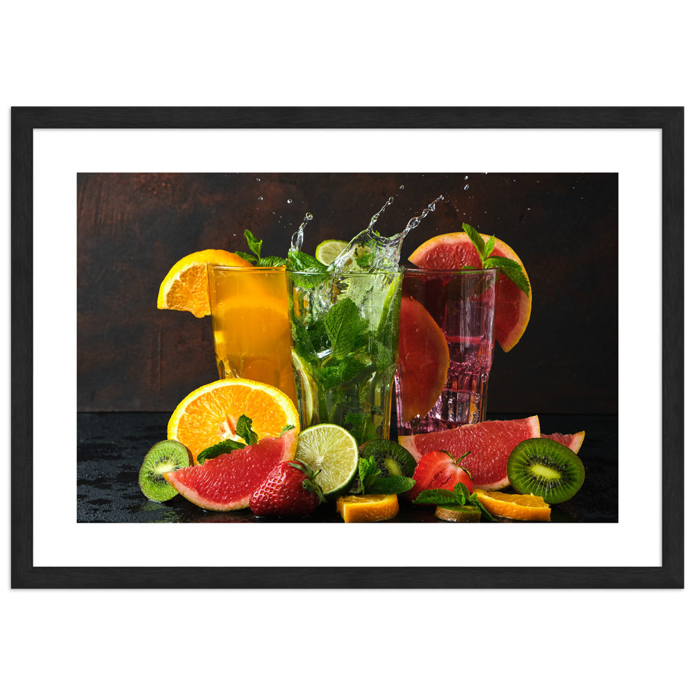 Fruchtcocktail | Poster mit Aluminiumrahmen