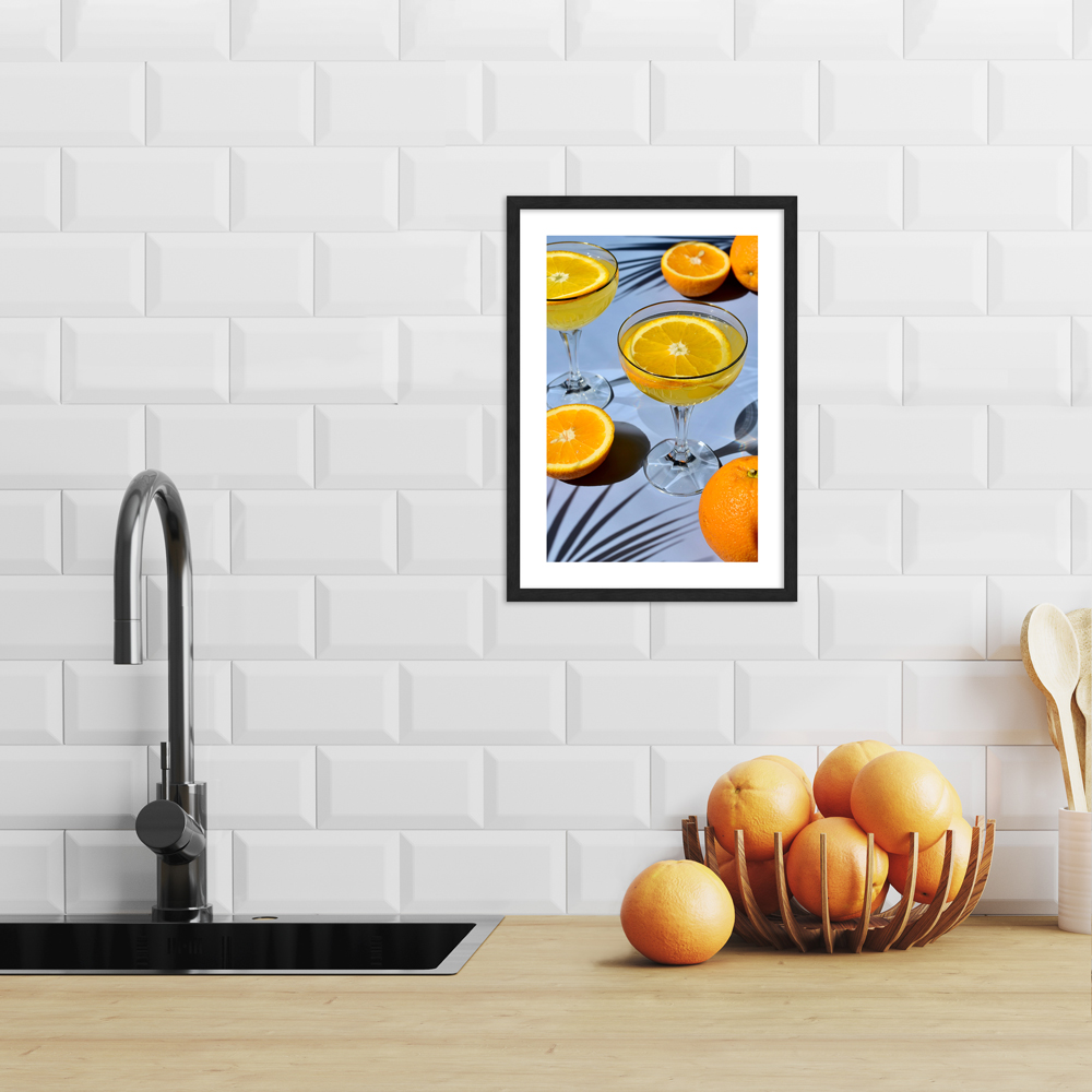 "Cocktail with orange" Poster in moderner Küche