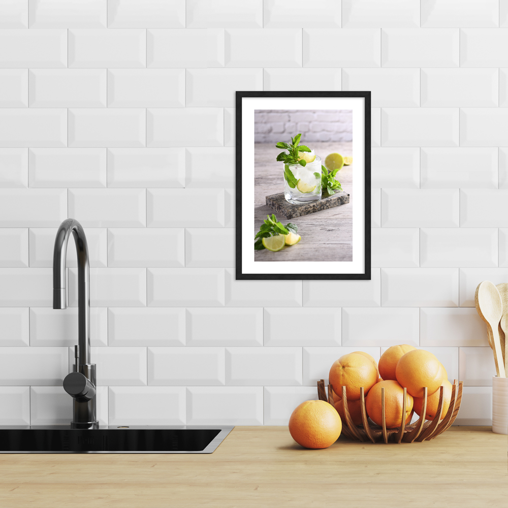 "Limette-Minze-Traum" Poster in moderner Küche