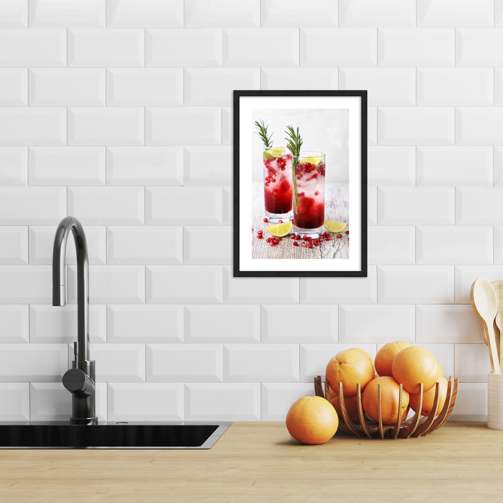 "Granatapfel cocktail" Poster in moderner Küche