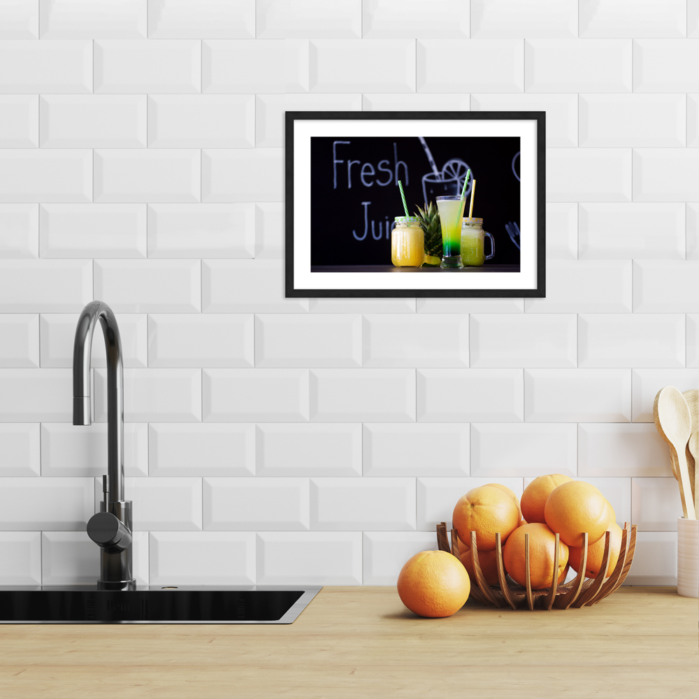 "Fresh & Juicy" Poster in moderner Küche