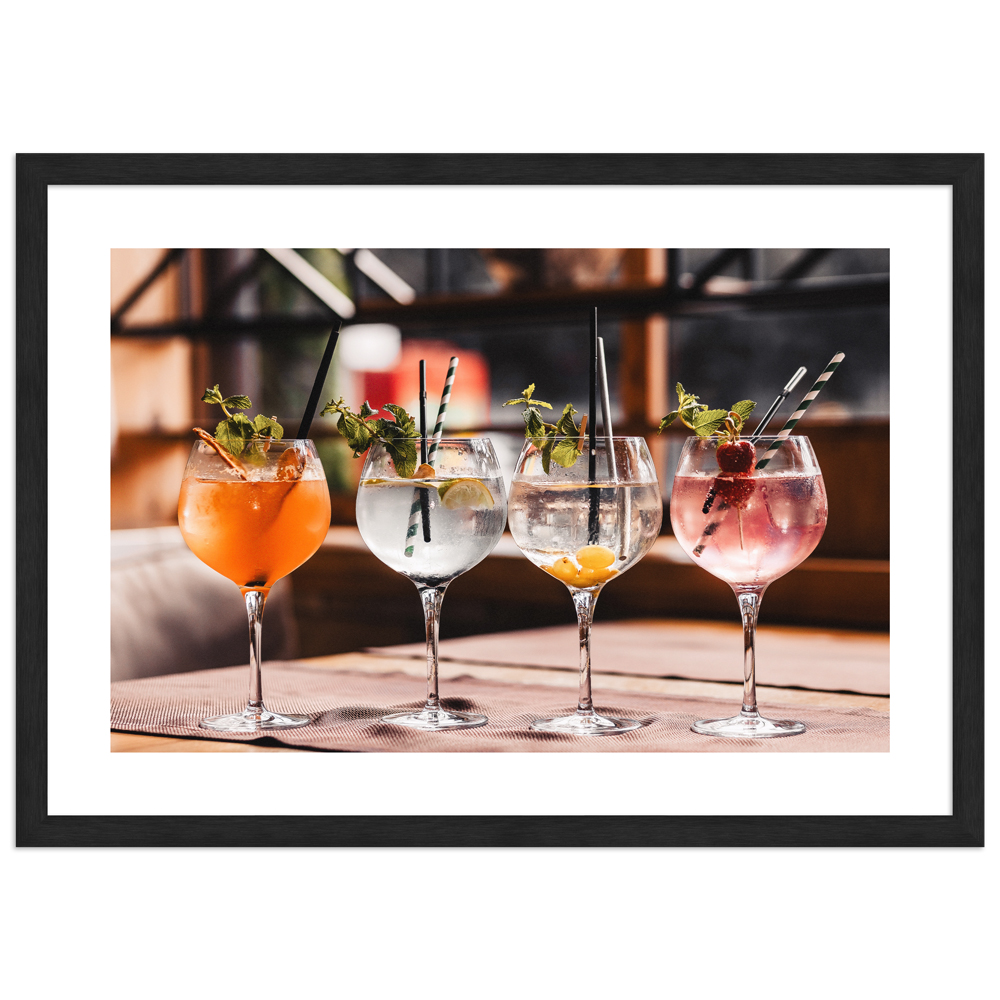Cocktail love | Poster mit Aluminiumrahmen