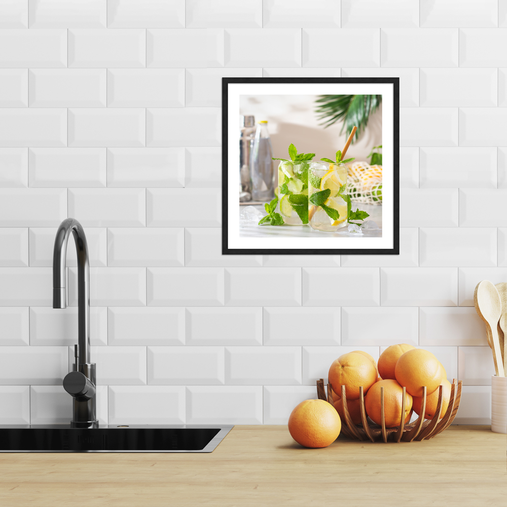 "Citruskick" 30x30 cm Poster in moderner Küche