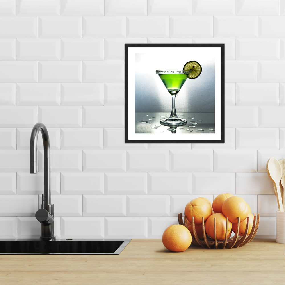 "Cocktail green" 30x30 cm Poster in moderner Küche