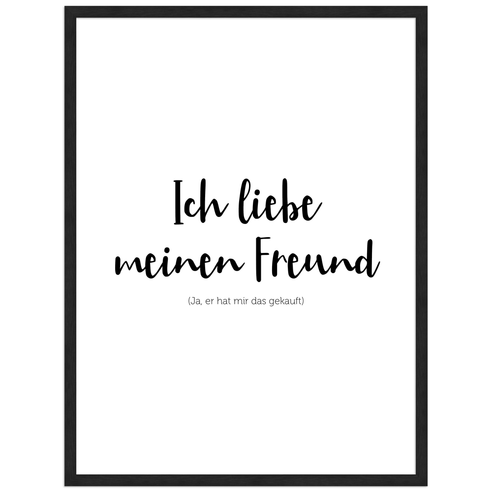 "Freund" Poster zum Thema Liebe in Weiß