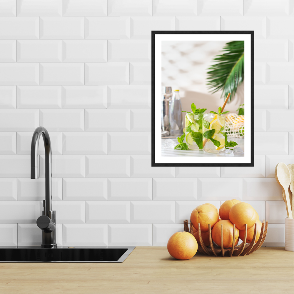 "Citruskick" 30x40 cm Poster in moderner Küche